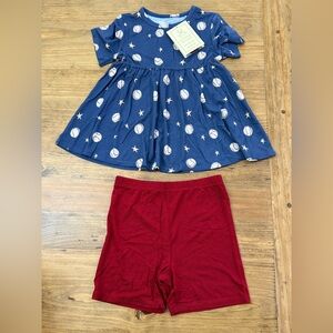NWT Little Snuggles Bamboo Girls Baseball 2-Piece Set